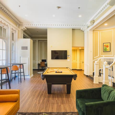 Resident Lounge with Pool Table Residences at Rodney Square